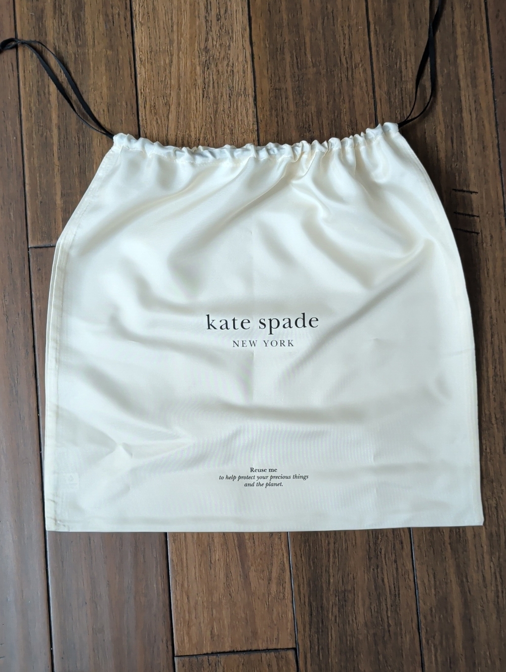 kate spade Large Cream Silky Drawstring Dust Bag... NEW